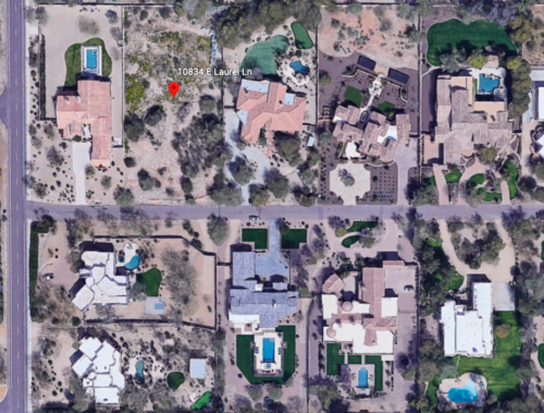 10834 E Laurel Ln. Scottsdale, AZ 85259 Aerial View of the Lot For Sale // Emily Wertz, Local Real Estate // JustClickYourHeels.com
